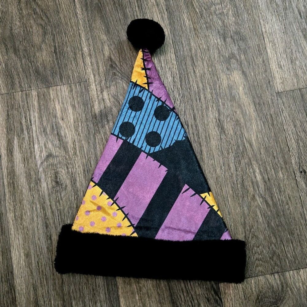 Disney The Nightmare Before Christmas Sally Patchwork Santa Hat Jack Skelington
